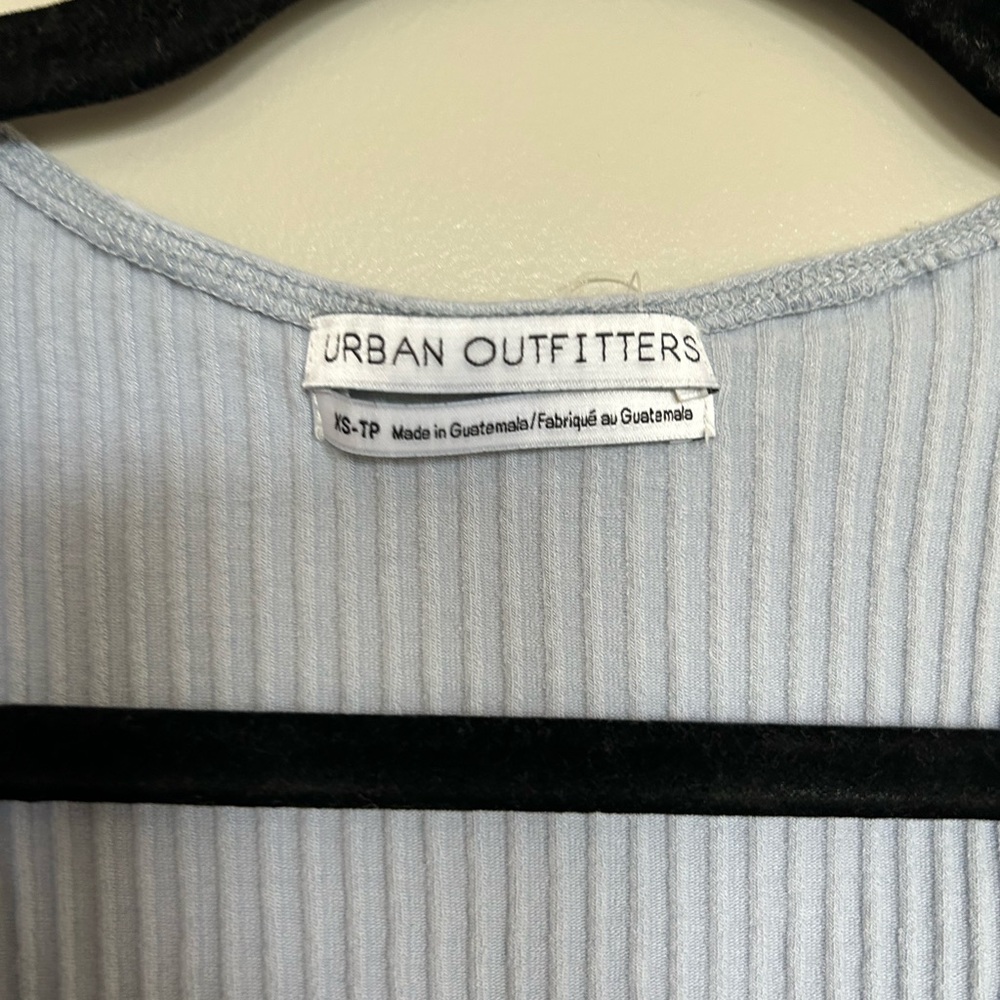 Urban Outfitters Blue Ribbed Crop Tank Top - Picture 2 of 3